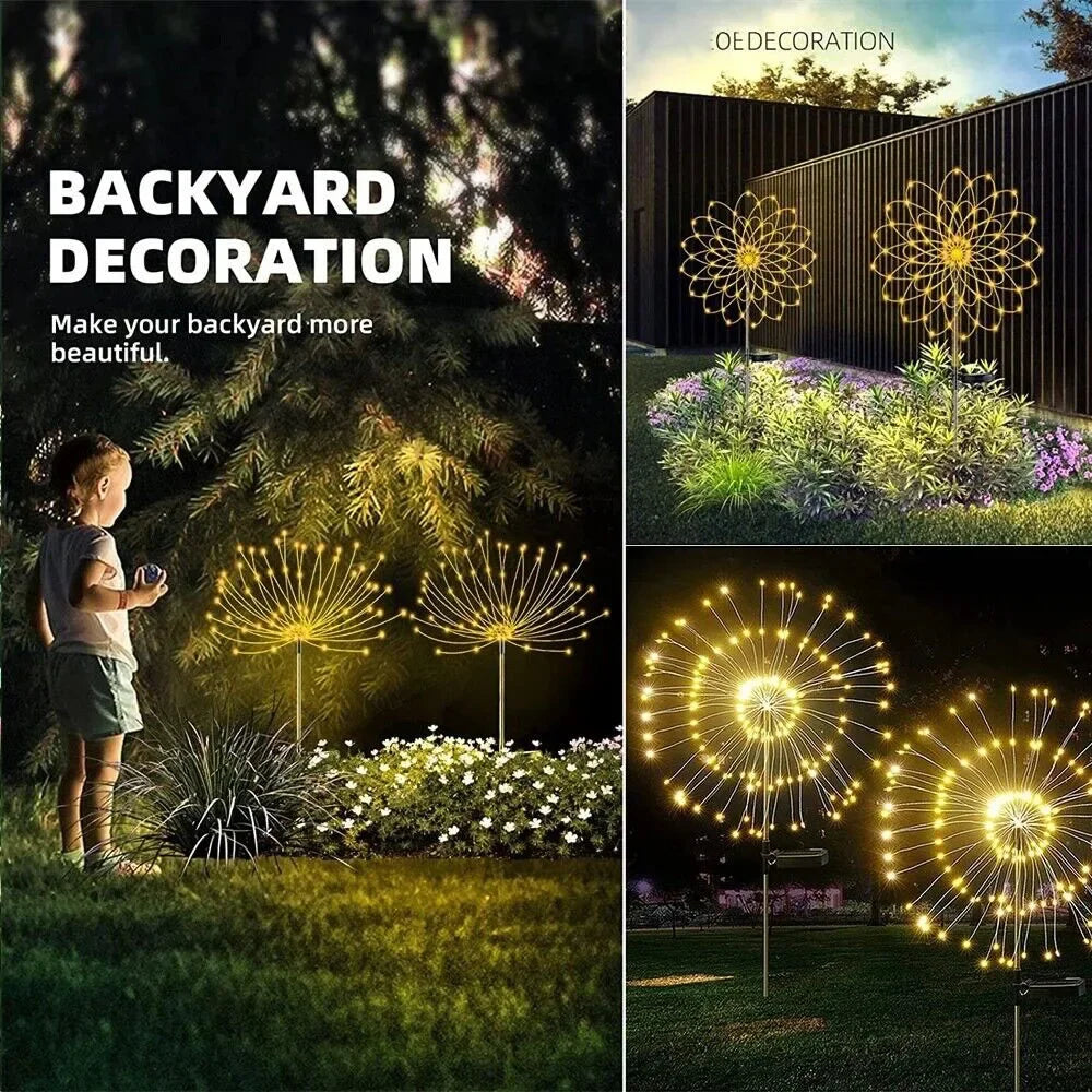 Solar Firework Fairy Lights - Waterproof Garden Decor