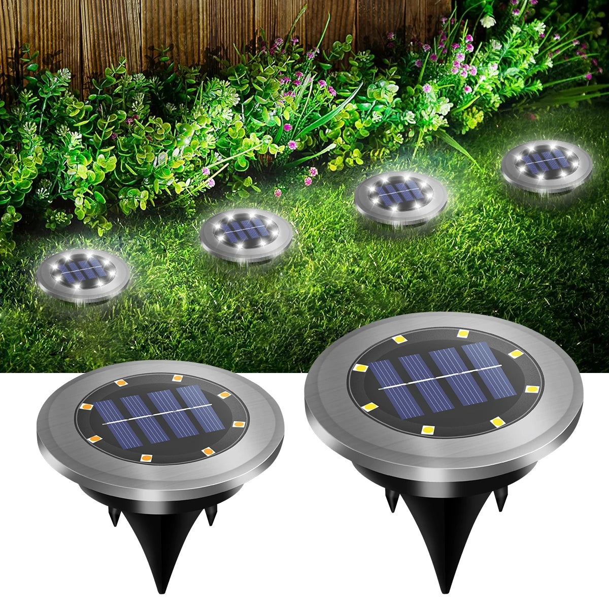 Bright Guard Solar LED Garden Lights - Waterproof In-Ground Landscape Lighting for Patio, Pathway, Lawn