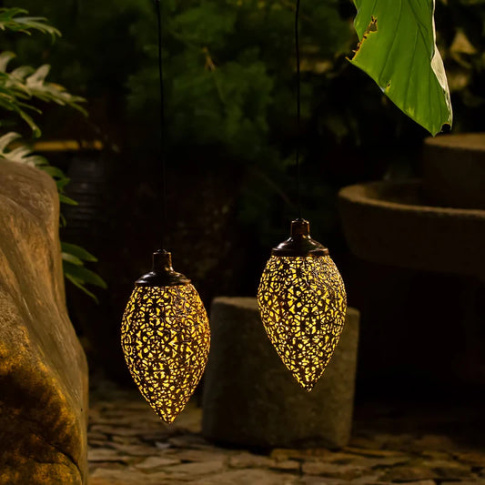 Metal Water Drop Solar Garden Lights - Outdoor Waterproof Decor