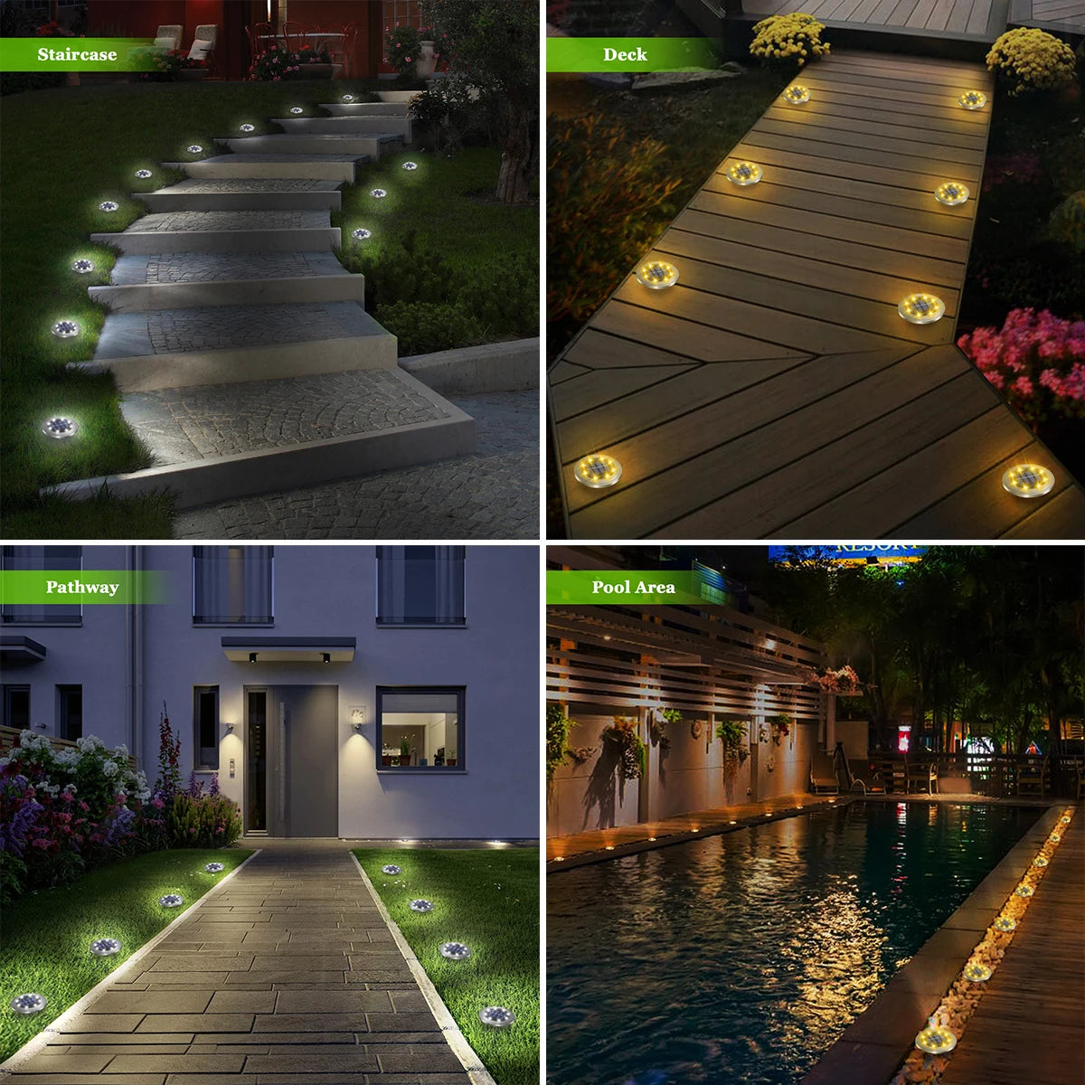 Bright Guard Solar LED Garden Lights - Waterproof In-Ground Landscape Lighting for Patio, Pathway, Lawn